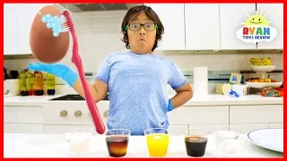 Eggs in different Liquids science experiments!!!