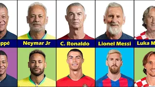 Famous Football Players In OLD Age | Messi, Ronaldo, Neymar, Mbappé, Suarez, Ibrahimovic ...