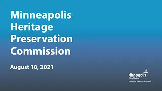 August 10, 2021 Heritage Preservation Commission