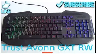 Unboxing Trust Avonn GXT RW Gaming Keyboard (Anti-Ghosting) (Illuminant Keys)