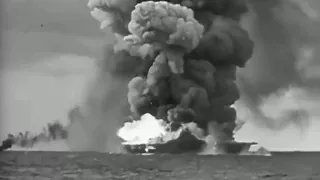 Bombing of USS Franklin 1945 Castle Films Newsreel; Aircraft Carrier USS Franklin CV13