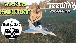 Freewing EuroFighter Typhoon 90mm Maiden Flight & Grass Ops