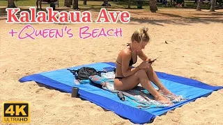 [4K] HAWAII - Waikiki - Kalakaua Avenue - Another beautiful day for people watching in Waikiki