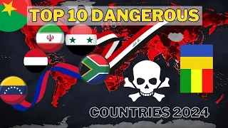 Amazing Destination Facts | Top 10 Dangerous Countries in 2024 | Que4710