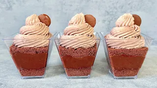 Easy no bake chocolate dessert cups in 10 minutes. It will melt in your mouth!