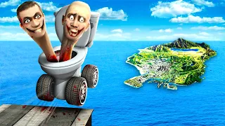 Jumping SKIBIDI TOILET CARS Across ENTIRE MAP in GTA 5!