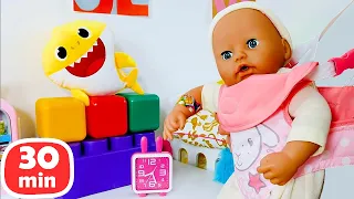Vídeo com a boneca bebê e a mamãe! História infantil com a Baby Born boneca bebê