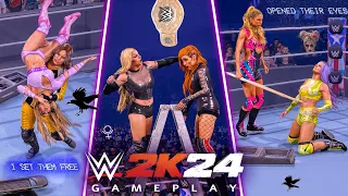 Twisted Ending! 😈 6 Women Ladder Match WWE Womens Championship #wwe2k24 Gameplay