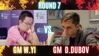 6 PAWNS ANG LAMANG? PAMBIHIRANG MANGYARI ITO! Wei Yi vs Dubov Tech Mahindra 2023 Round 7