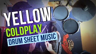 Coldplay - Yellow | Drum Sheet Music and Free PDF Download