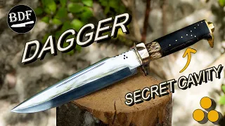 Making of a 90MCV8 steel dagger with its secret cavity !!!