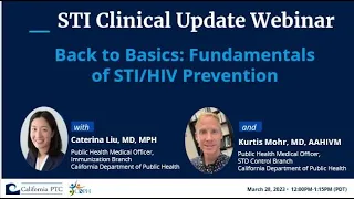 STI Clinical Update Webinar-Back to Basics: Fundamentals of STI/HIV Prevention