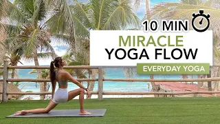 10 MIN MIRACLE YOGA FLOW | Everyday Yoga with Caribbean View at Ahau Tulum | Eylem Abaci