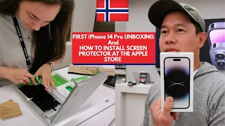 First Unboxing Reaction Of iPhone 14 Pro And How To Best Install Screen Protector At The Apple Store