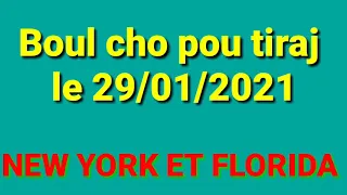 Boul cho pou tiraj NEW YORK ET FLORIDA LE 29 janvier 2021