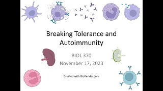 Immunology Fall 2023: Lecture 28 Breaking Tolerance