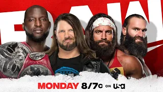 WWE Raw Live - AJ Styles & Omos vs Elias & Jaxson Ryker in Raw Tag Team Title Match