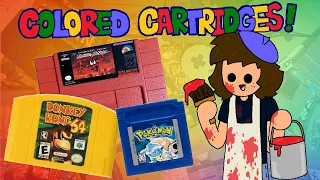 Colored video game cartridges