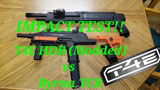 IMPACT TEST!! Modded Umarex T4E HDB Vs Byrna TCR Less Lethal Launcher