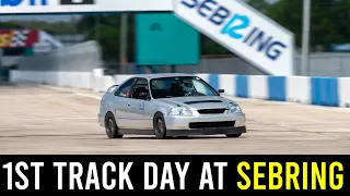 First Track Day at SEBRING INTERNATIONAL RACEWAY Project EK!