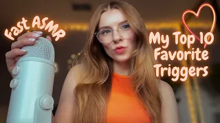 ASMR | MY TOP 10 FAVORITE FAST & AGGRESSIVE TRIGGERS (mouth sounds, hand movements, mic triggers...)