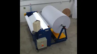 Rebobinadeira para papel sublimático e Papel Kraft. Mod. Om-RBPA - Omatex Máquinas Têxteis.