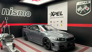 Unboxing Motorhelix Nissan Skyline R34 NISMO CRS 1:18