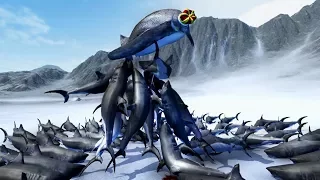 JUMPING SHARKS vs KING PENGUIN - Beast Battle Simulator Gameplay | Pungence