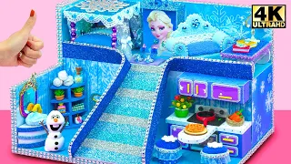 Make Queen Elsa Bedroom with Ice Slide in Miniature Frozen House ❤️ DIY Miniature Cardboard House