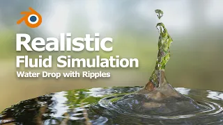 Blender fluid simulation water drop and ripples