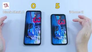 Speedtest Black Shark 3 vs iPhone 11 .