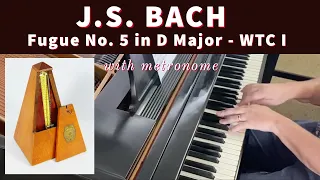 J.S. BACH: Fugue in D Major, BWV 850 (WTC I) -- played at 42 bpm with metronome