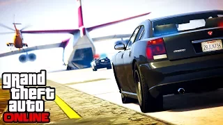 GTA 5: Online - Epic Police Chase & Cargo Plane Stunts (Funny Moments & Fails)