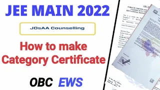 Category Certificate for Josaa counselling 2022 | josaa caste certificate format