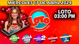 DIARIA 03 PM SORTEO LOTO NICARAGUA | hoy MIÉRCOLES 17 de abril de 2024 | LOTO DIARIA LOTO FECHAS