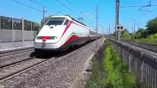 Treni velocissimi in transito-2016 (stazione Mira-Mirano, Venezia)