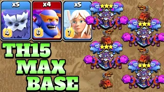 Smash Th15 Max Base With Yeti Super Bowler Attacks!! Best Th15 Attack Strategy 2022 Clash of Clans