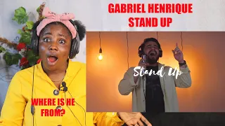 REACTING TO GABRIEL HENRIQUE - STAND UP (COVER) *first time reaction* ANGELIC VOICE