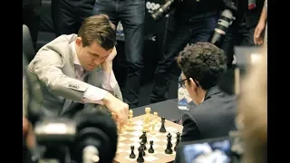 FIRST BLOOD FINALLY! Huge Blunder By Caruana | Carlsen Vs Caruana Tiebreak Game 1