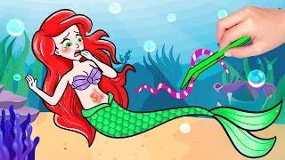 Heal Ariel's wound - A Little Mermaid | Stop Motion Paper