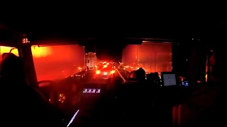 Fire Truck Responds Through Traffic Backed Up On Freeway