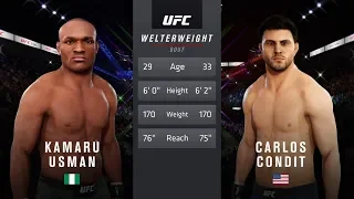 KAMARU USMAN vs. CARLOS CONDIT EA SPORTS UFC 3 CPU vs. CPU GAME PS4