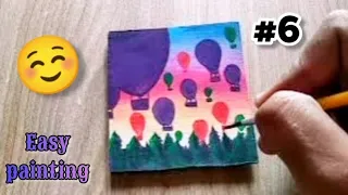 New Easy Small Painting Ideas For Beginners 😊 #6 #artist #balloon #fire #unique #10