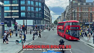 Exploring London by Bus: Holborn to Willesden via Oxford Street | Upper-Deck POV Experience - Bus 98