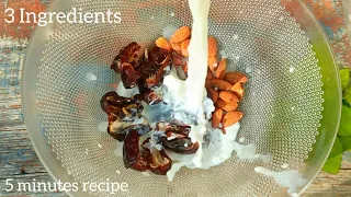 Add milk into dates and nuts, you will be surprised with the result 🤤 | @NoOvenCooking #healthy