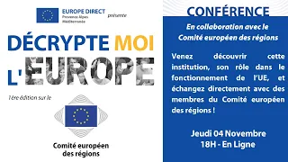 Décrypte moi l'Europe ! sur le Comité Européen des Régions