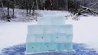 Большая петарда + глыба льда ❄️❄️❄️ Ледяная стена vs петарда