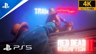TRAIN ROBBERY | LOOKS ABSOLUTELY AMAZING | Ultra Realistic Graphics [4K 60FPS HDR] RDR2