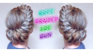 WEDDING HAIRSTYLE ROPE BRAIDED SIDE BUN | Awesome Hairstyles