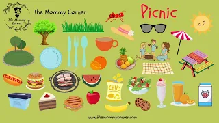 Learn English Vocabulary for Kids | Picnic Talking Flashcards | The Mommy Corner